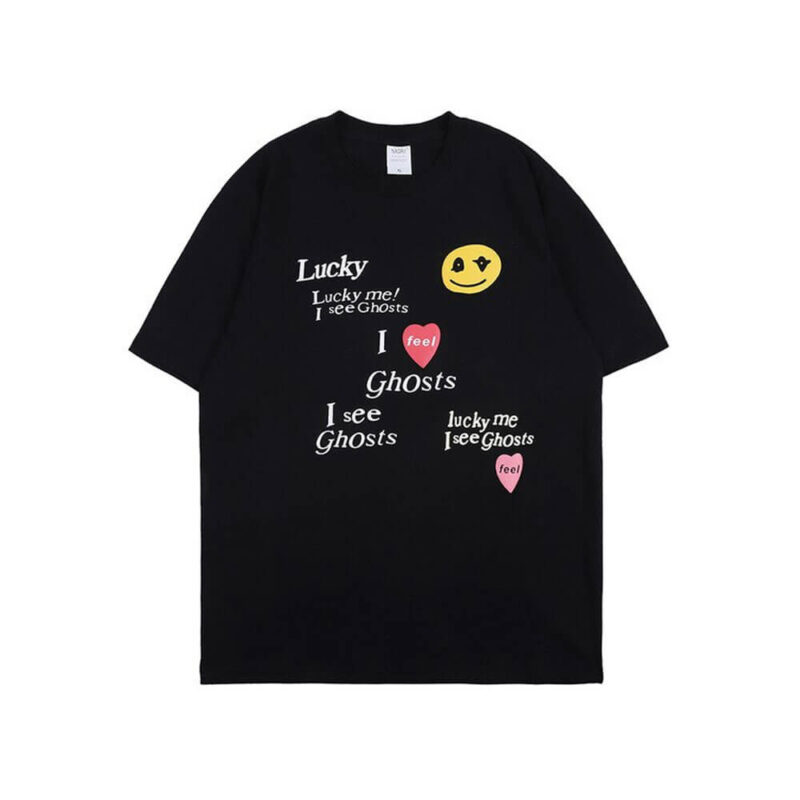 Lucky Me I See Ghosts Smiley Face T-Shirt