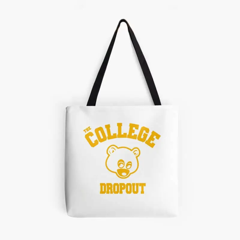Printed Kanye West The College Dropout Tote Bag